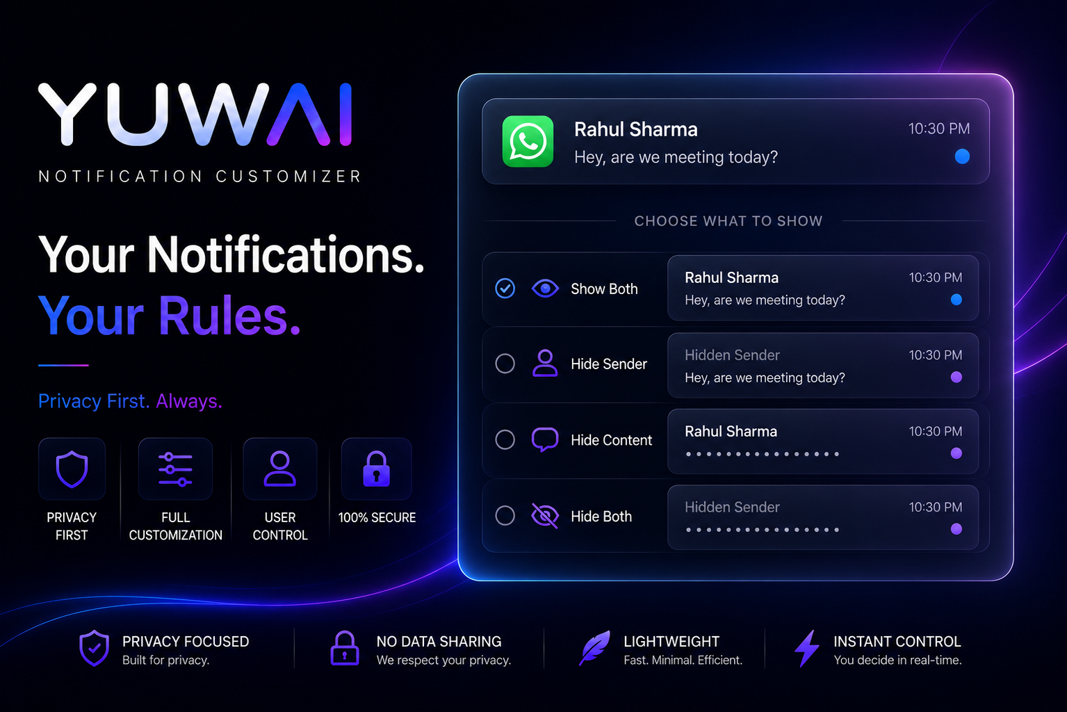 Yuwai Notification Manager screenshot