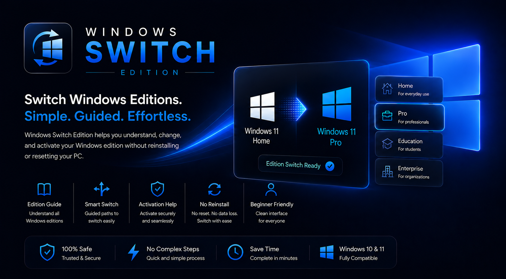 Windows Switch application user interface
